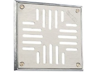 DELTA - REJA ACERO INOX. 11 X 11 CAJA PLOMO 4 TORNILLOS