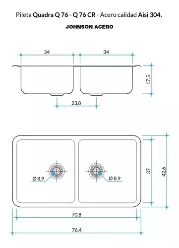 JOHNSON - PILETA DOBLE  Q76      