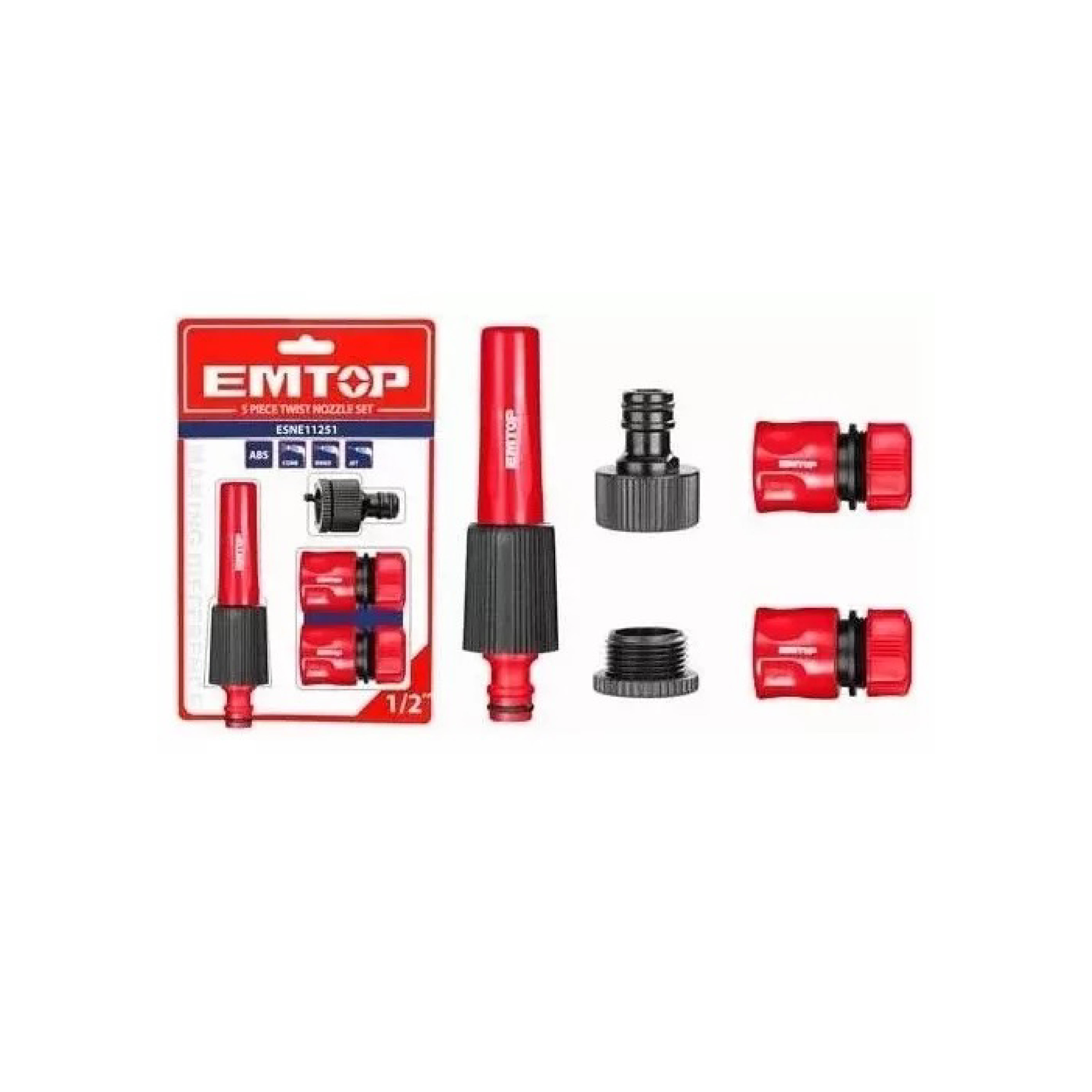 Emtop Set 5 Pzs Riego Y Acople 1/2 